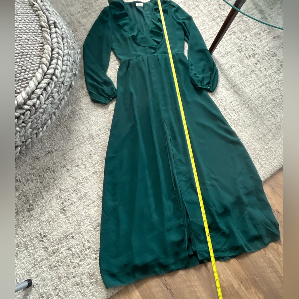 Aritzia Wilfred Mille Midi dark Green new Formal Evening Wedding party Dress Sz0 - Picture 11 of 13